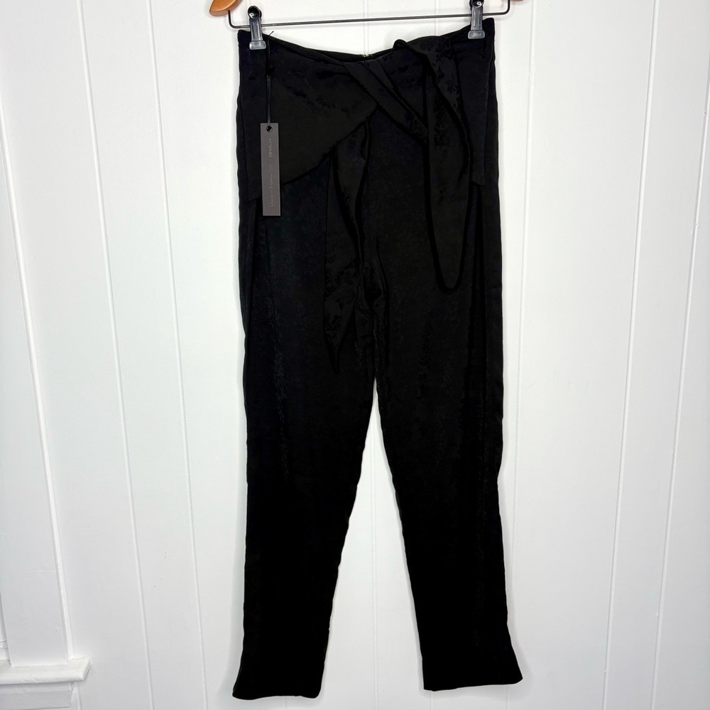 NWT House of Harlow 1960 x Revolve Black Floral Pants Tie Waist Women’s Medium - Picture 2 of 7
